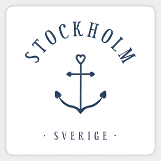 Stockholm capital of Sweden Anchor Vintage Design Sticker